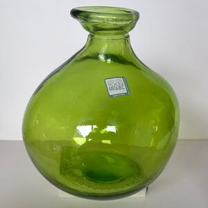 Vidrios San Miguel Green 100% Recycled Glass Bulb Vase Hand Made in Spain 7.5”